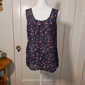 GAP sleeveless bird print blouse size S